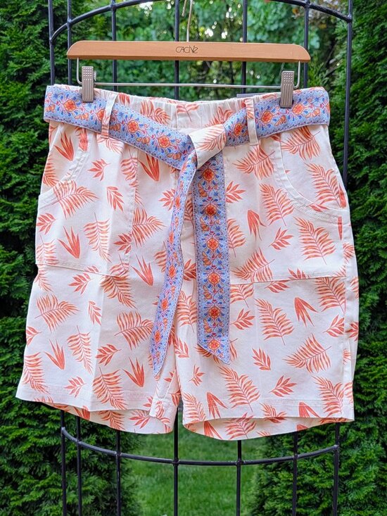 Soft Surroundings Pants - Soft Surroundings - Orange leaves and blue Embroider Belt - Size M (10/12) - NWT